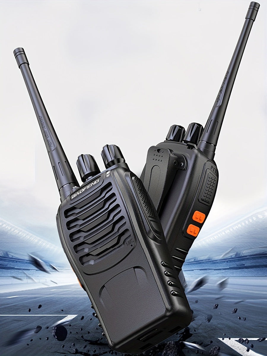 Baofeng BF-888S Walkie Talkies 16 Channel UHF Long Range Two Way Radio Rechargeable with Earphones for Camping Hiking Hunting Outdoor