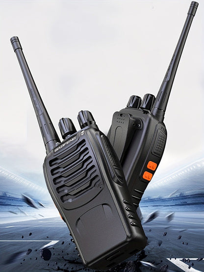 Baofeng BF-888S Walkie Talkies 16 Channel UHF Long Range Two Way Radio Rechargeable with Earphones for Camping Hiking Hunting Outdoor