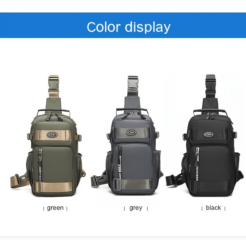 Crossbody Chest Bag Unisex Multipurpose Shoulder Sling Bag with Adjustable Strap Zipper Closure Versatile Carry Styles for Daily Use Travel Outdoor Black Grey