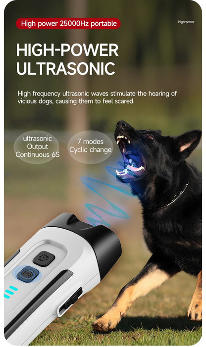 Ultrasonic Dog Bark Control Device with LED Flashlight - Adjustable Anti-Barking Trainer, Portable Indoor Outdoor Dog Behavior Corrector