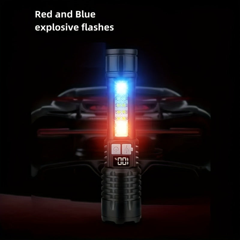 3000 Lumen Tactical Flashlight 2-Pack – USB-C COB Zoomable
