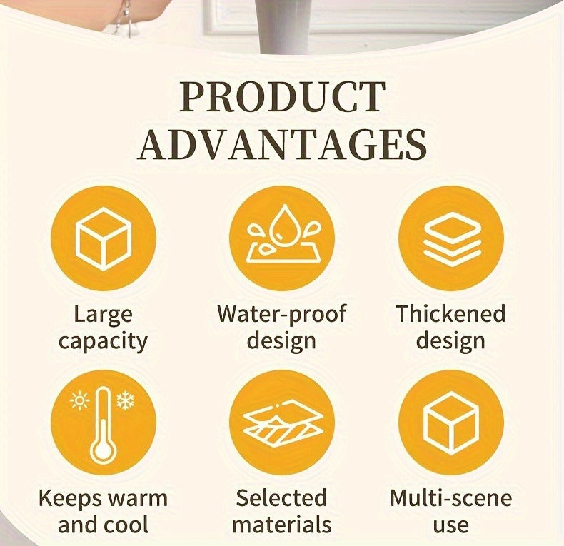 Insulated Lunch Bag Cooler Tote with Padded Shoulder Strap Leakproof Washable Polyester Meal Prep Bag for Work Picnic School Outdoor Activities Men Women