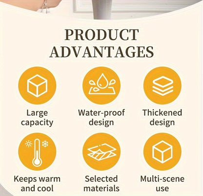Insulated Lunch Bag Cooler Tote with Padded Shoulder Strap Leakproof Washable Polyester Meal Prep Bag for Work Picnic School Outdoor Activities Men Women