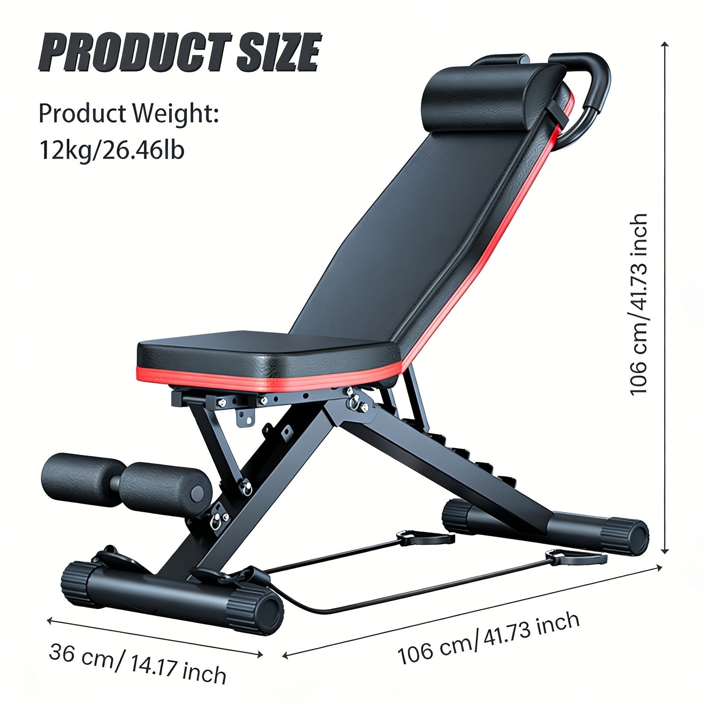 Adjustable Weight Bench – Foldable 14-in-1 Home Gym Dumbbell Bench, 1000 lbs Capacity, Roman Chair with Thick Cushion & Headrest
