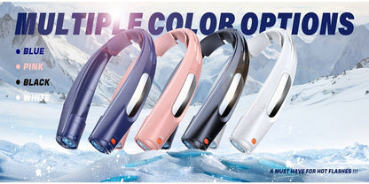 Portable Neck Fan Hands-Free Wearable Personal Fan – 3000mAh USB Rechargeable, 6 Adjustable Speeds, 5-Blade Quiet Cooling Fan for Home, Office, Outdoor & Travel, ABS Material, Push Button Control