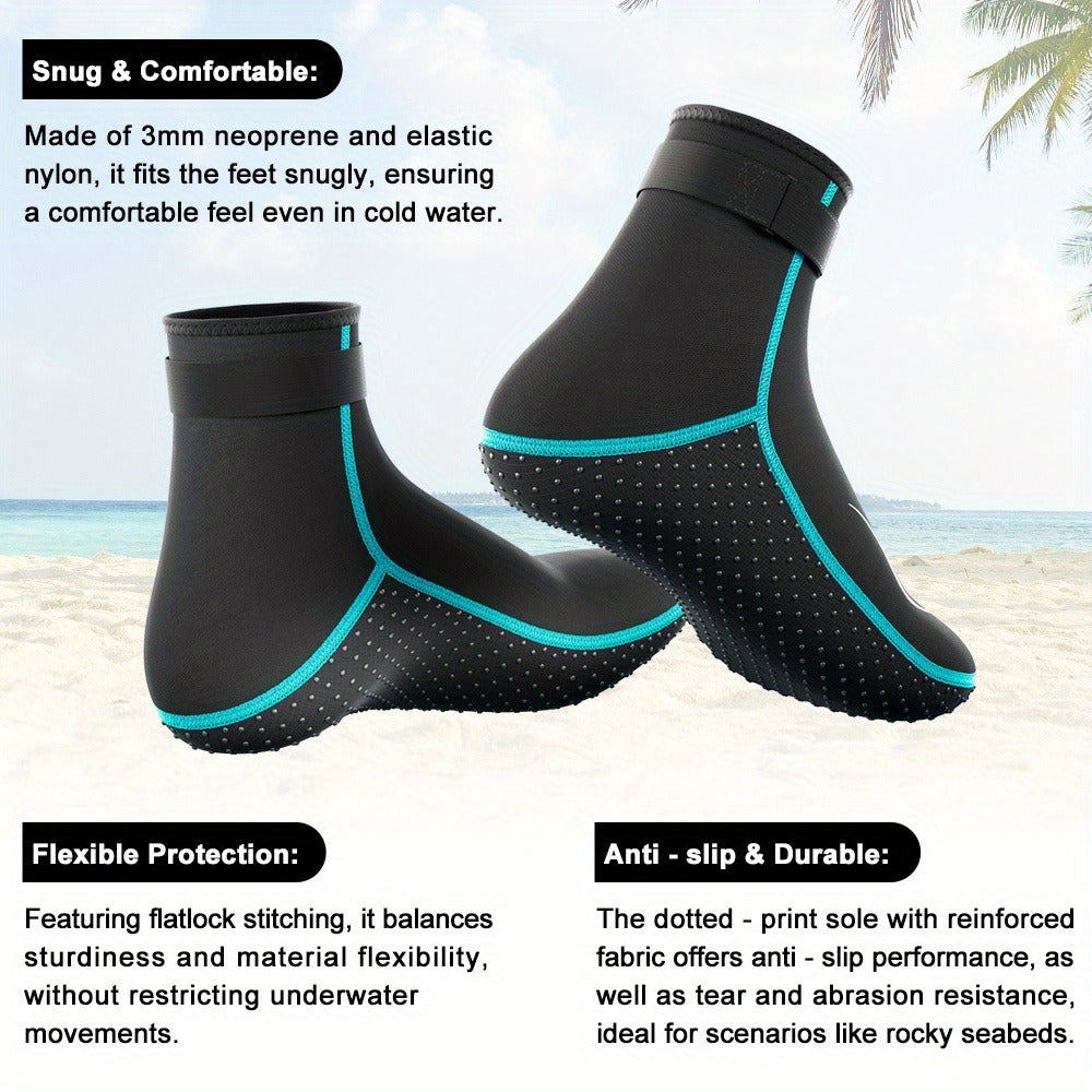 Neoprene Wetsuit Socks 3.5mm – High & Low Cut Water Booties, Non-Slip Anti-Abrasion for Diving Snorkeling Kayaking Beach Volleyball Surfing, S-XXL