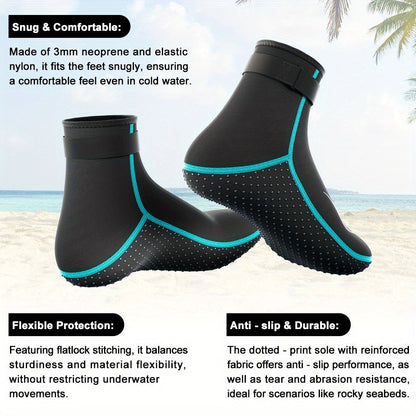 Neoprene Wetsuit Socks 3.5mm – High & Low Cut Water Booties, Non-Slip Anti-Abrasion for Diving Snorkeling Kayaking Beach Volleyball Surfing, S-XXL