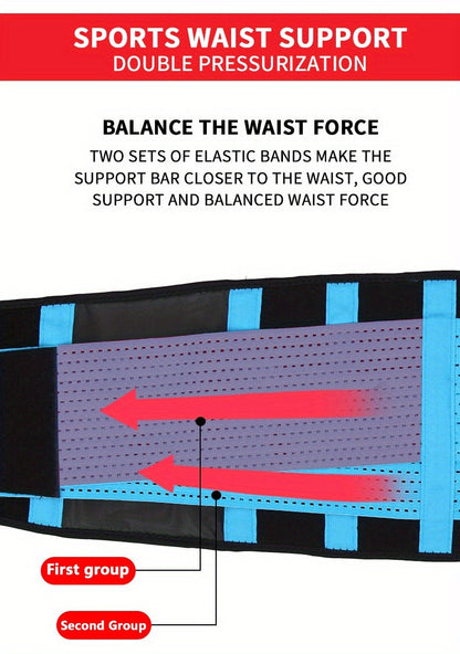 Weightlifting Belt for Men Women - Adjustable Gym Waist Support Belt with Hook-and-Loop Closure, Breathable Polyester Back Brace for Powerlifting, Deadlifts & Fitness Training, S/M/L