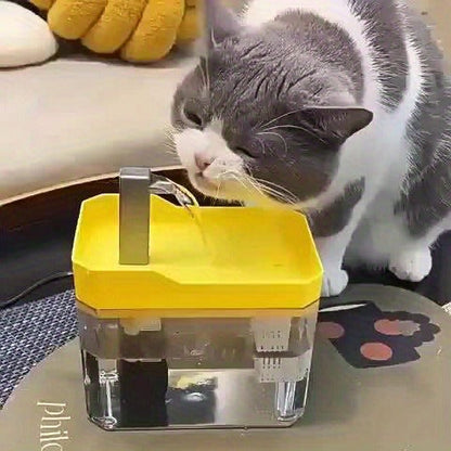 Pet Water Fountain Automatic 4-Stage Filtration – Ultra-Quiet USB Powered Circulating Fresh Water Dispenser with Visible Water Level Window, No Battery Needed, for Cats & Dogs | Home & Travel