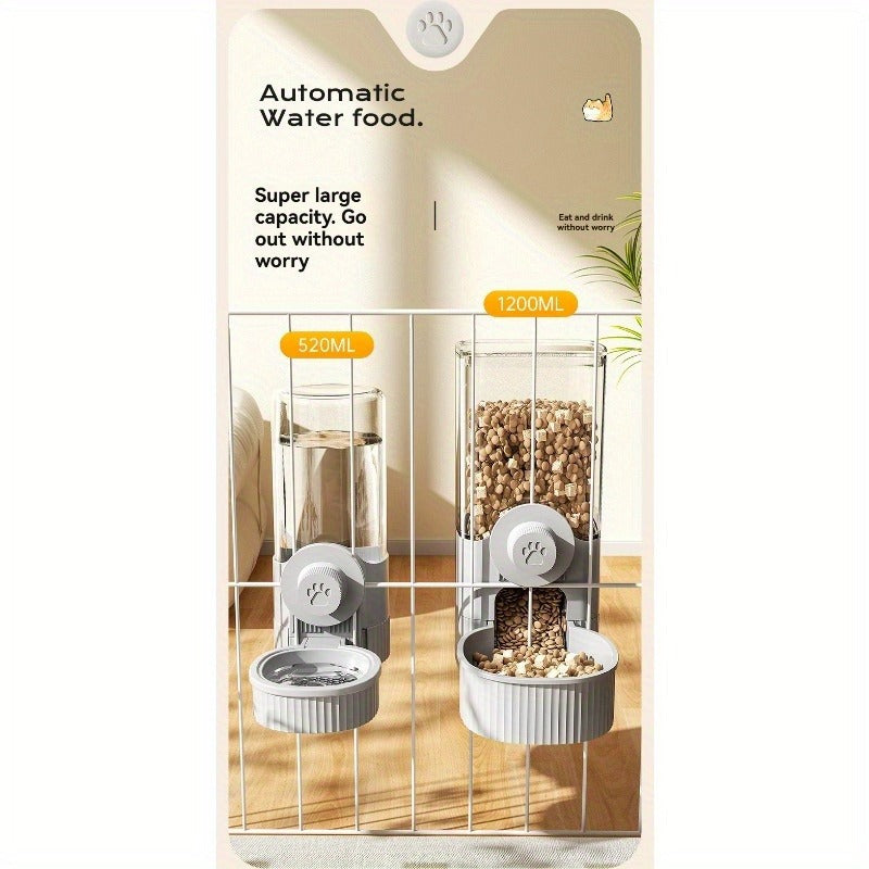 Hanging Cage Pet Water Dispenser & Automatic Feeder – No-Drip Gravity Feed Bowl for Rabbits, Guinea Pigs, Hamsters & Small Animals | Cage-Mount Design, Easy Refill