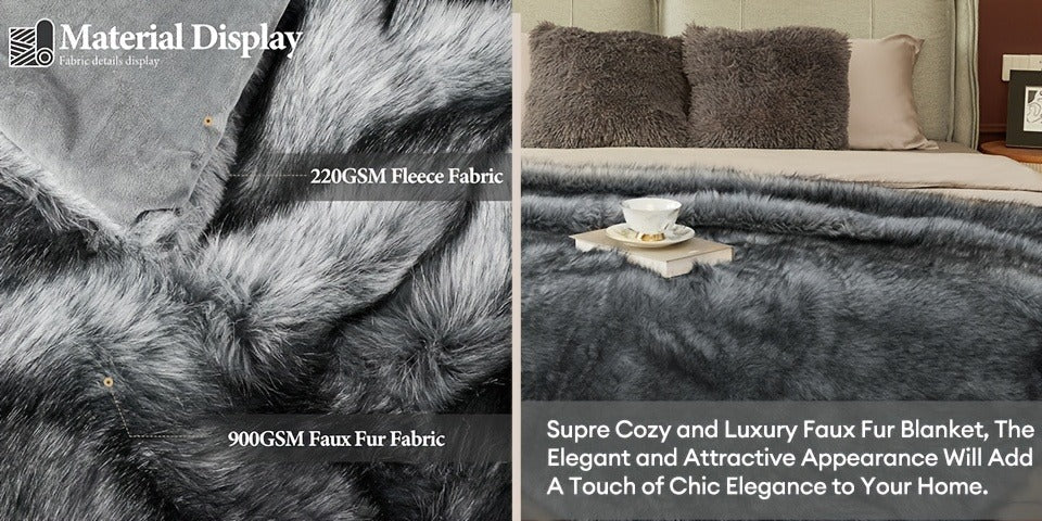 Faux Fur Throw Blanket 1060GSM Luxury - Super Soft Reversible Plush Mink Blanket for Bed Couch Sofa, Oversized Heavy Weight Cozy Blanket, Leopard Animal Print & Solid Colors, Throw & Twin Size