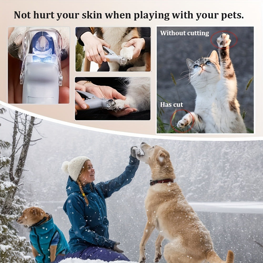 Pet Hair Trimmer Kit 2-in-1 with LED Nail Clipper – 12-in-1 Cordless Quiet Electric Clippers for Dogs & Cats, USB Rechargeable, 5 Guide Combs, Ergonomic Non-Slip Handle, Home & Salon Use