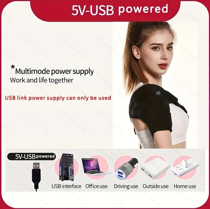 Heated Shoulder Massager with 3 Vibration Modes – USB Rechargeable, Wireless, Heat Therapy Neck Shoulder Wrap, Gift for Men Women Seniors