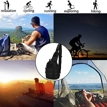 Tactical Sling Backpack – Foldable Crossbody Chest Bag for Men & Women, Large Capacity, Multi-Functional Shoulder Pack for Hiking, Travel, Fishing & Daily Commute