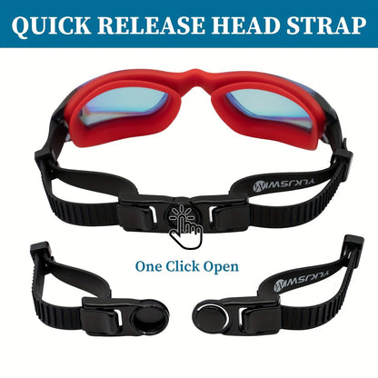 Anti-Fog Swim Goggles 2 Pack for Adults & Youth – Professional Mirrored Pool Goggles with UV Protection, No-Leak Wide View Lens, Adjustable Strap for Men Women Kids Swimmers
