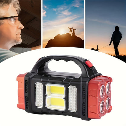 Rechargeable Solar Flashlight 2000 Lumen LED Torch with Power Bank USB-C Charging for Camping Hiking Outdoor Emergency