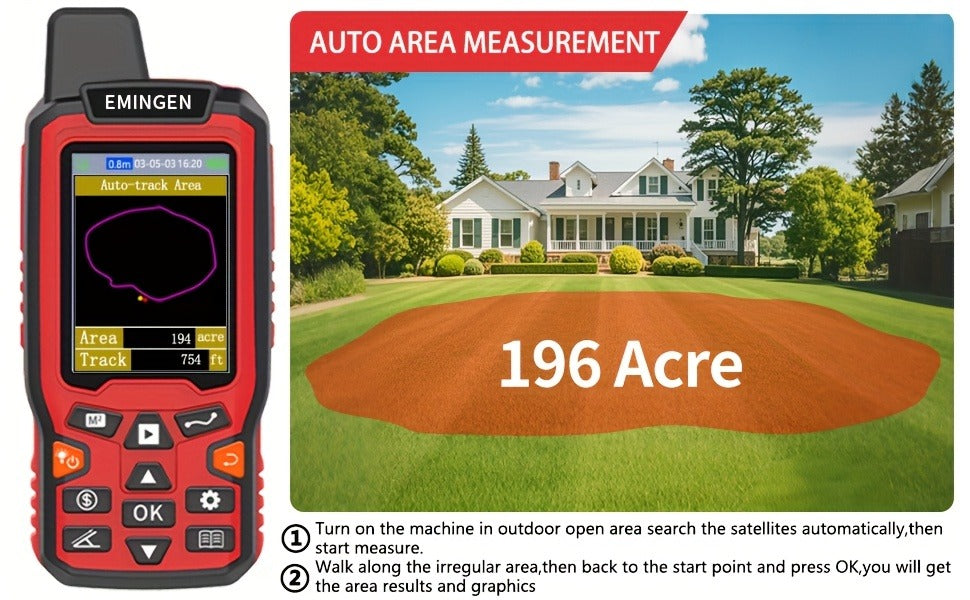 Handheld GPS Land Surveying Equipment – High-Precision 2.4" LCD Area Measuring Tool for Farmland, Forest, Ranch & Mining | ZL180