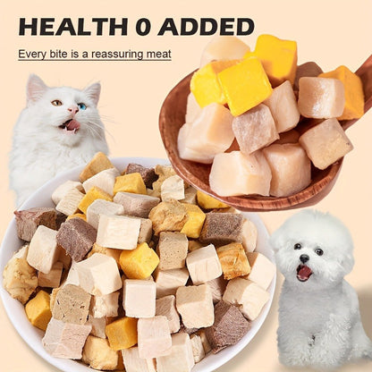 Freeze-Dried Dog Treats 150g Triple Combo - Beef Liver, Chicken & Egg Yolk Grain-Free High Protein Crunchy Bites for Small Dogs, Puppies, Poodles & Bichons, Training Rewards