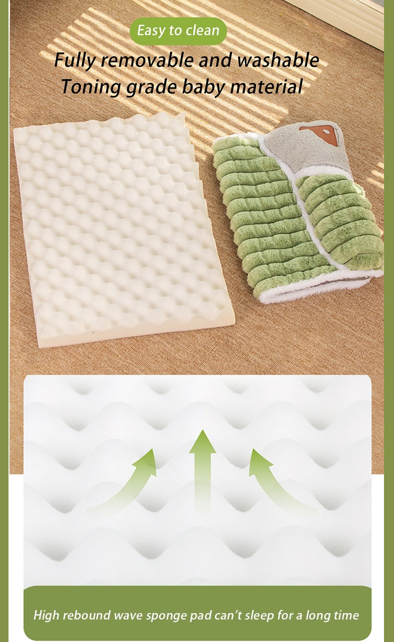 Thickened Dog Bed & Cat Bed Mat with Pillow – Anti-Slip, Machine Washable, Detachable Crate Mat for All Dogs & Cats, L & XL