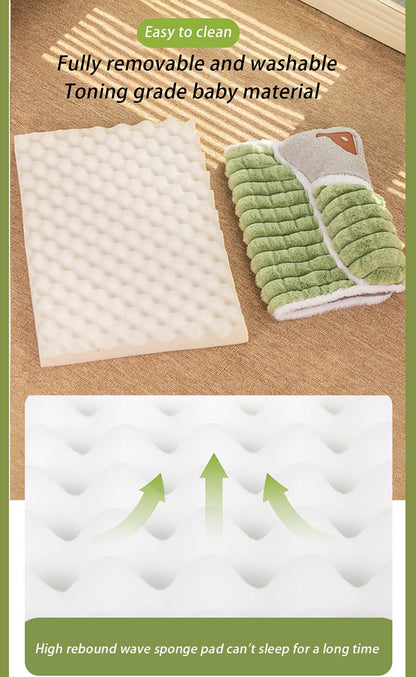 Thickened Dog Bed & Cat Bed Mat with Pillow – Anti-Slip, Machine Washable, Detachable Crate Mat for All Dogs & Cats, L & XL