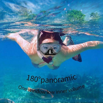 Panoramic HD Diving Mask Anti-Fog Tempered Glass Snorkel Mask with Nose Cover for Adults Youth Scuba Diving Snorkeling Swimming Pink Blue Black