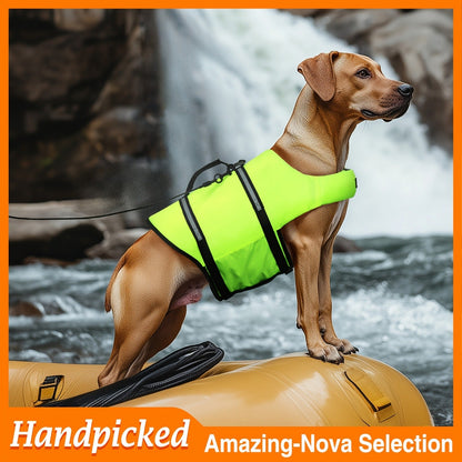 Dog Life Jacket Ripstop Swim Vest with Handle – Buoyancy Flotation Dog Life Vest for Swimming, Boating & Water Safety, Sizes XS to XL, 6 Bright Colors for Small Medium Large Dogs