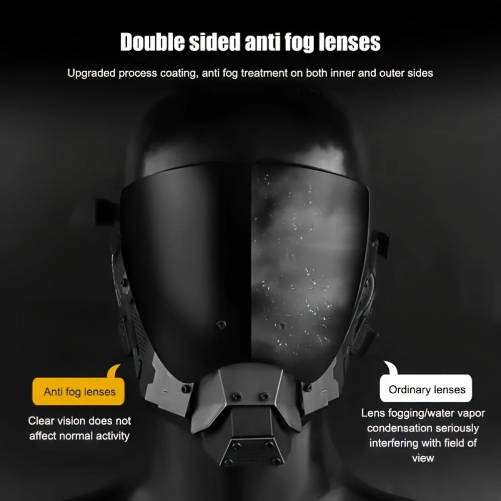 Cyberpunk Futuristic Face Mask for Men & Adults – Breathable Sci-Fi Half Mask for Halloween Cosplay Rave Bar Club Music Festival Photo Prop Cool Gift