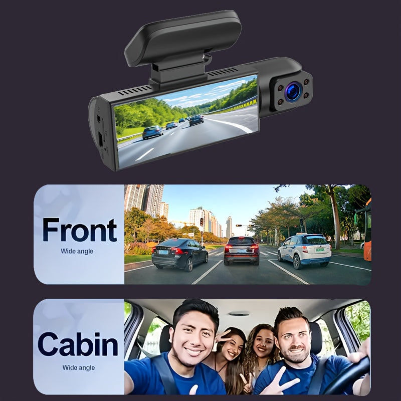 1080P Dual Camera Dash Cam for Cars with IR Night Vision, Loop Recording, And Wide Angle Lens-3.16 Inch IPS Screen, with 32GB SD Card Optional. Car