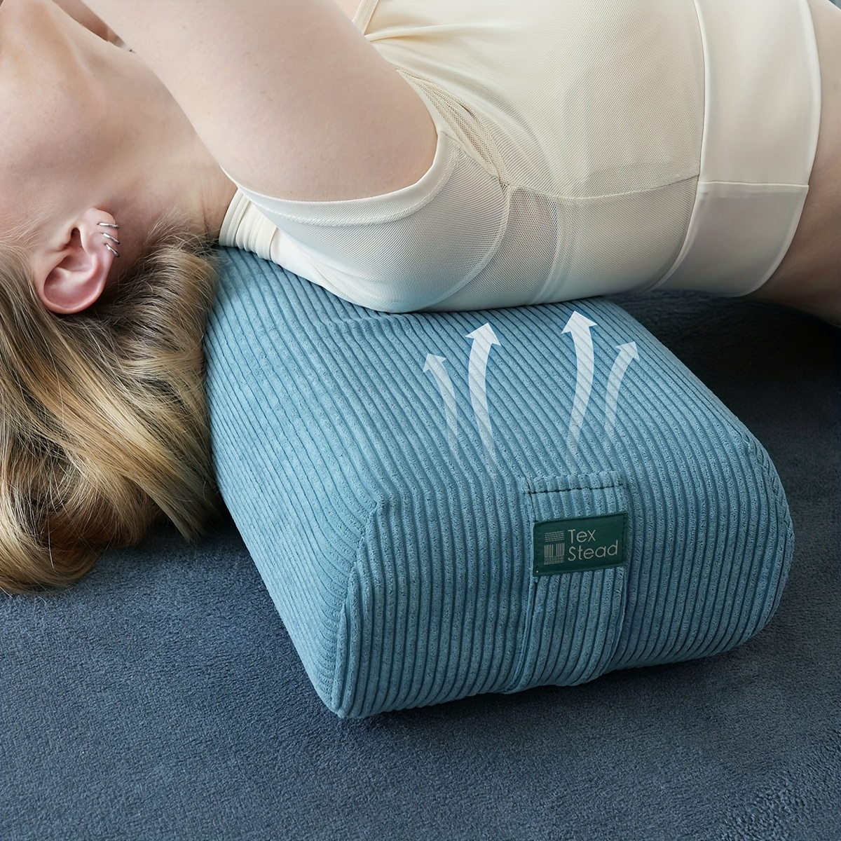 Yoga Bolster Pillow – Long Supportive Cushion for Restorative Yoga & Floor Sitting, Carry Handle & Machine Washable Cover for Meditation & Relaxation
