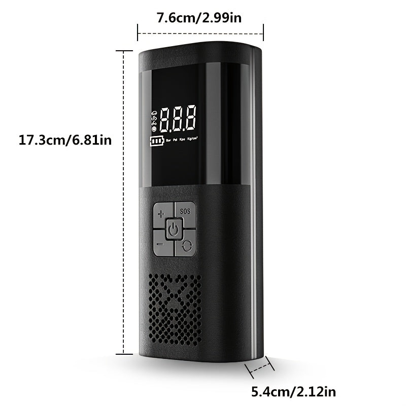 Tire Inflator Portable Air Compressor, 150PSI Car Tire Air Pump With Tire Pressure Gauge, LED, 3X Fast One-Button Smart Cordless Tire Air Pump For Cars, Motorcycles, Bicycles, Balls, Etc.