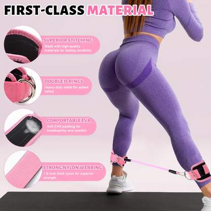 Pilates Ring Set 18-Piece – Magic Circle, Pilates Ball, Resistance Bands, Stretching Strap, Yoga Ring, Anti-Slip Socks & Gym Bag, Complete Women's Home Workout Accessories Kit, Pink