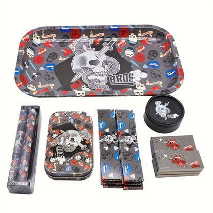 Cigarette Rolling Kit 110mm Complete Smoking Accessories Set with Rolling Machine, Paper Dispenser, Metal Tray, Filter Tips & Grinder – Gift for Birthdays & Holidays