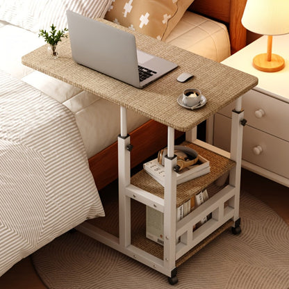 Rolling Overbed Table with Brake Wheels – Adjustable Height Bedside Nursing Dining Table for Elderly & Patients | Lockable Caster Wheels, Over-Bed Card Tray Design, 4 Colors, Practical Gift