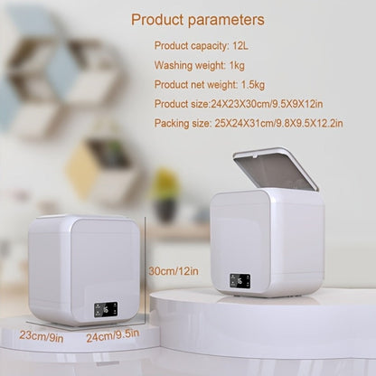 Mini Washing Machine Pure Copper Motor High Torque 4 Washing Modes Portable Washer for Underwear Socks Baby Clothes Separate Washing Anti Cross-Infection White