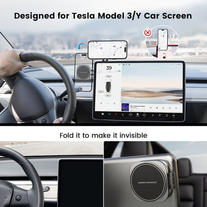 Tesla Magnetic Car Phone Holder T4 Upgraded Model – Strong Magnet Dashboard Mount Compatible with Tesla Model 3 Model Y Model S Model X