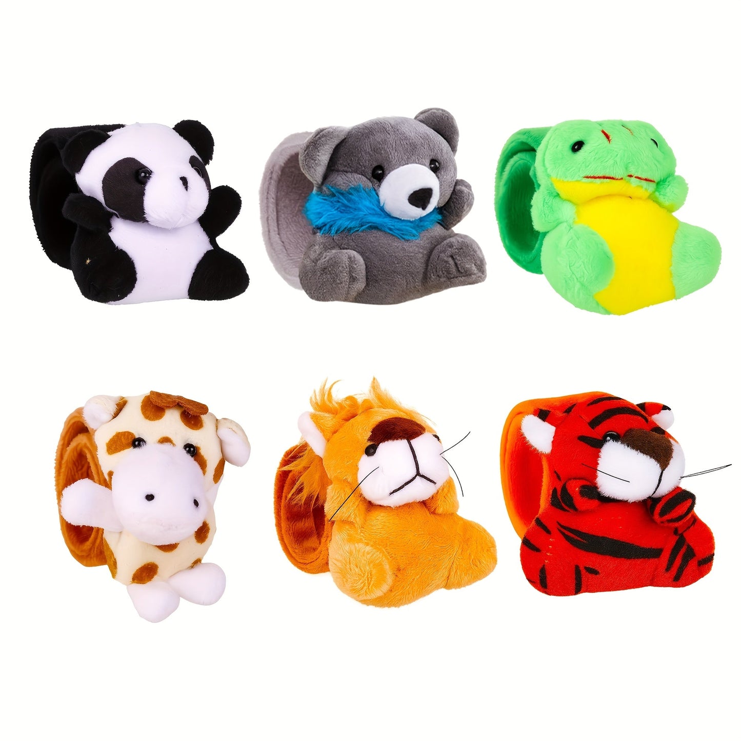 Stuffed Animal Slap Bracelets Bulk for Kids – Cute Plush Assorted Animal Bracelets for Party Favors, Classroom Prizes, Goodie Bag Fillers, Carnival Toys, Holiday Gifts (6/10/15/30 Pack)