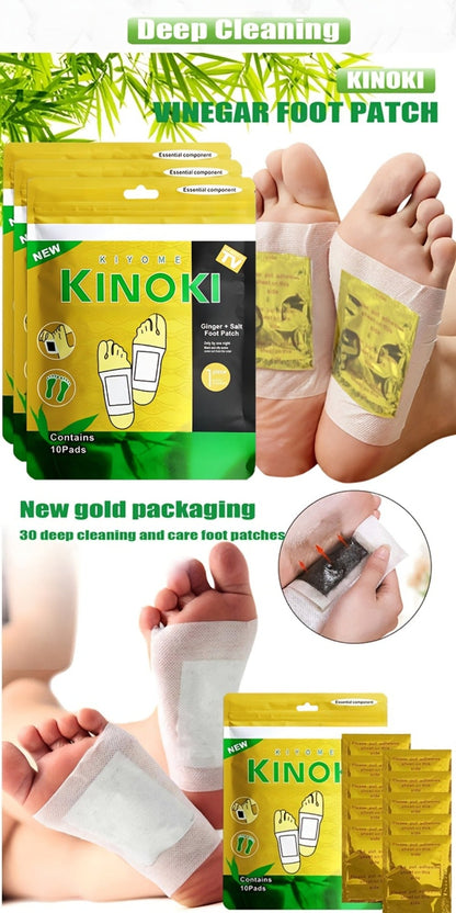 Detox Foot Patches with Bamboo Vinegar Ginger & Lavender — Natural Plant Formula Deep Cleansing Overnight Foot Pads, Moisturizing Soothing Foot Care for Tired Aching Feet, Home Spa Wellness Gift