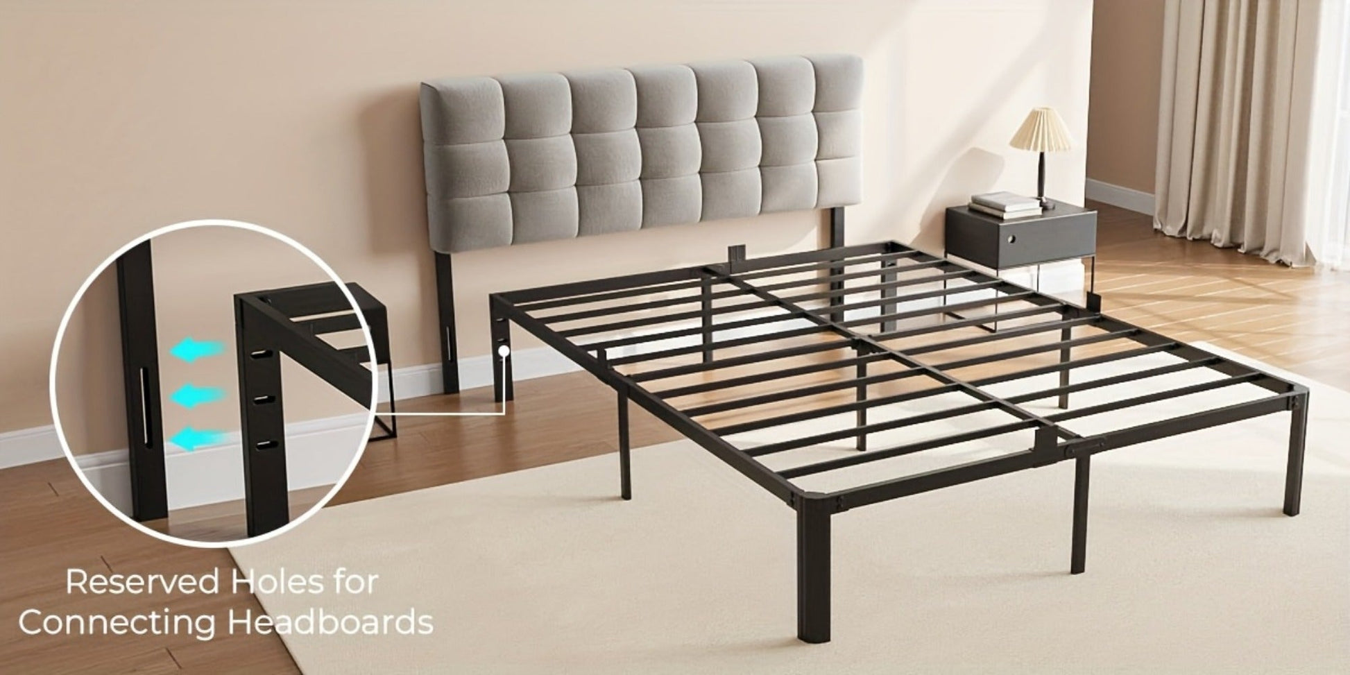 14-Inch Heavy-Duty Bed Frame, Bedroom Platform Bed for Bedroom Comfort and Support detail image - detail view 19