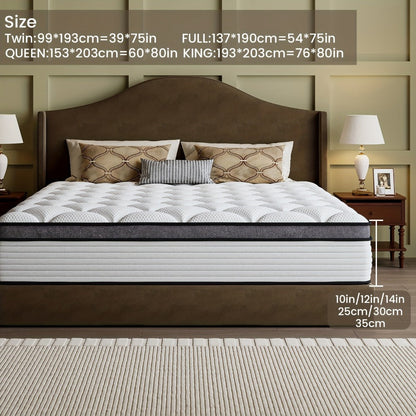14-Inch Mattress, Medium-Firm Bed Mattress for Bedroom Comfort and Support detail image