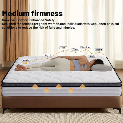 14-Inch Mattress, Medium-Firm Bed Mattress for Bedroom Comfort and Support detail image - detail view 6