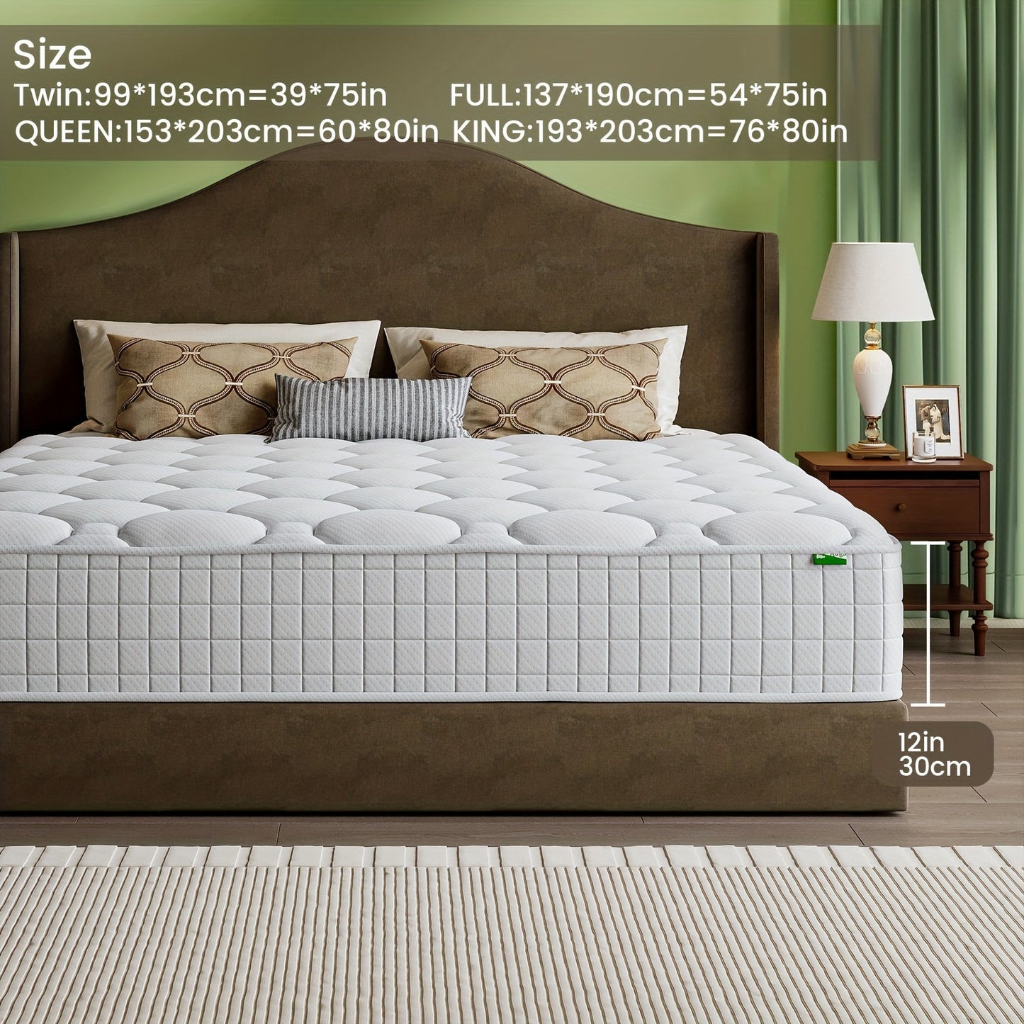 Mattress shown in the Twin, 12 Inches option
