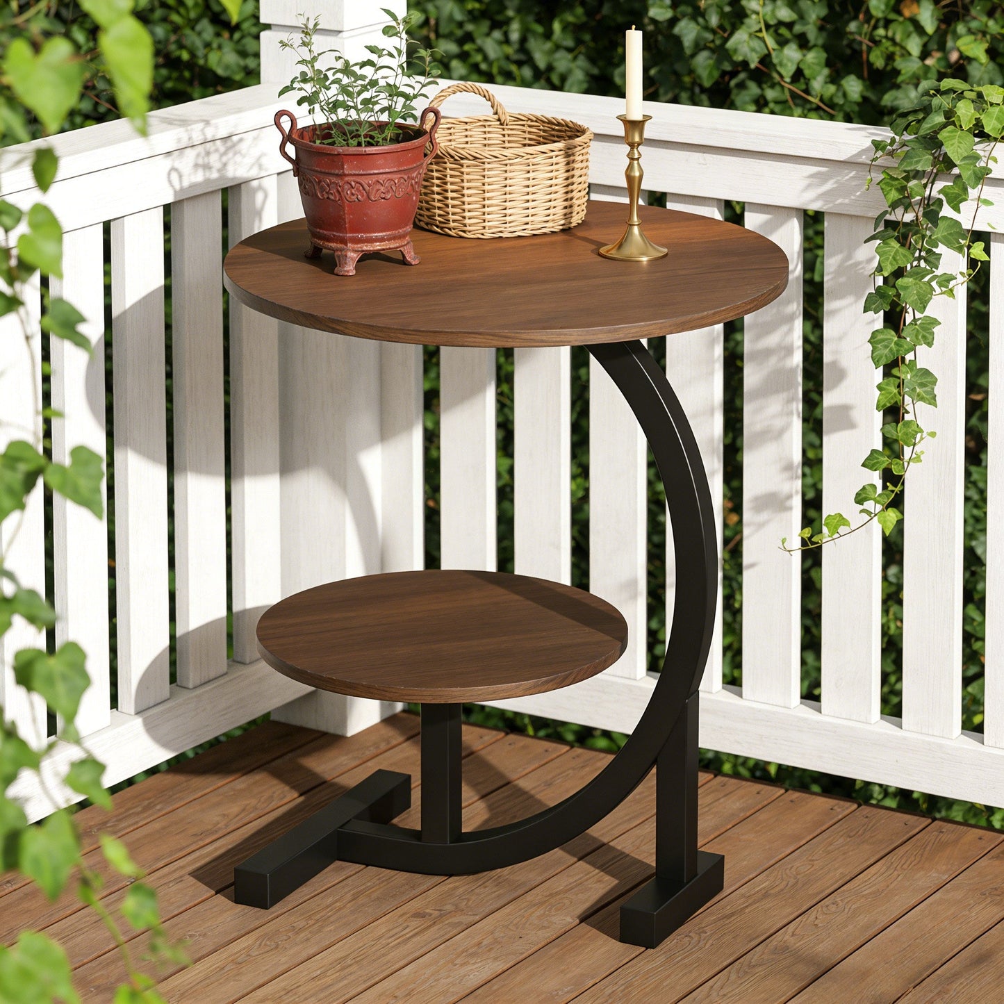 Outdoor Side Table shown in the primeval forest option