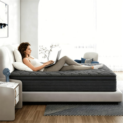 14-Inch Twin Mattress with Pocket Springs, Medium-Firm Bed Mattress for Bedroom detail image - detail view 7