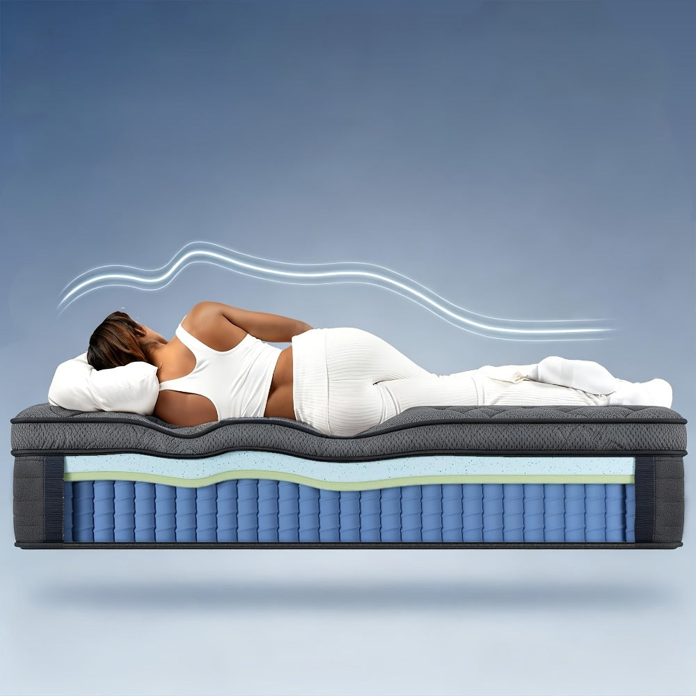 14-Inch Twin Mattress with Pocket Springs, Medium-Firm Bed Mattress for Bedroom detail image - detail view 8