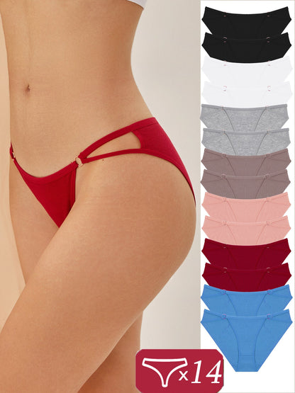 14-Pack Women's Bikini Briefs - Soft Seamless Everyday Comfort