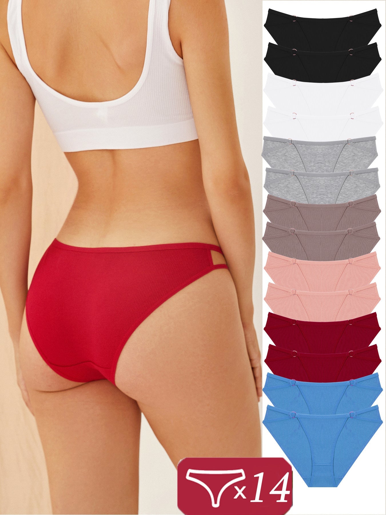 14-Pack Women's Bikini Briefs - Soft Seamless Everyday Comfort
