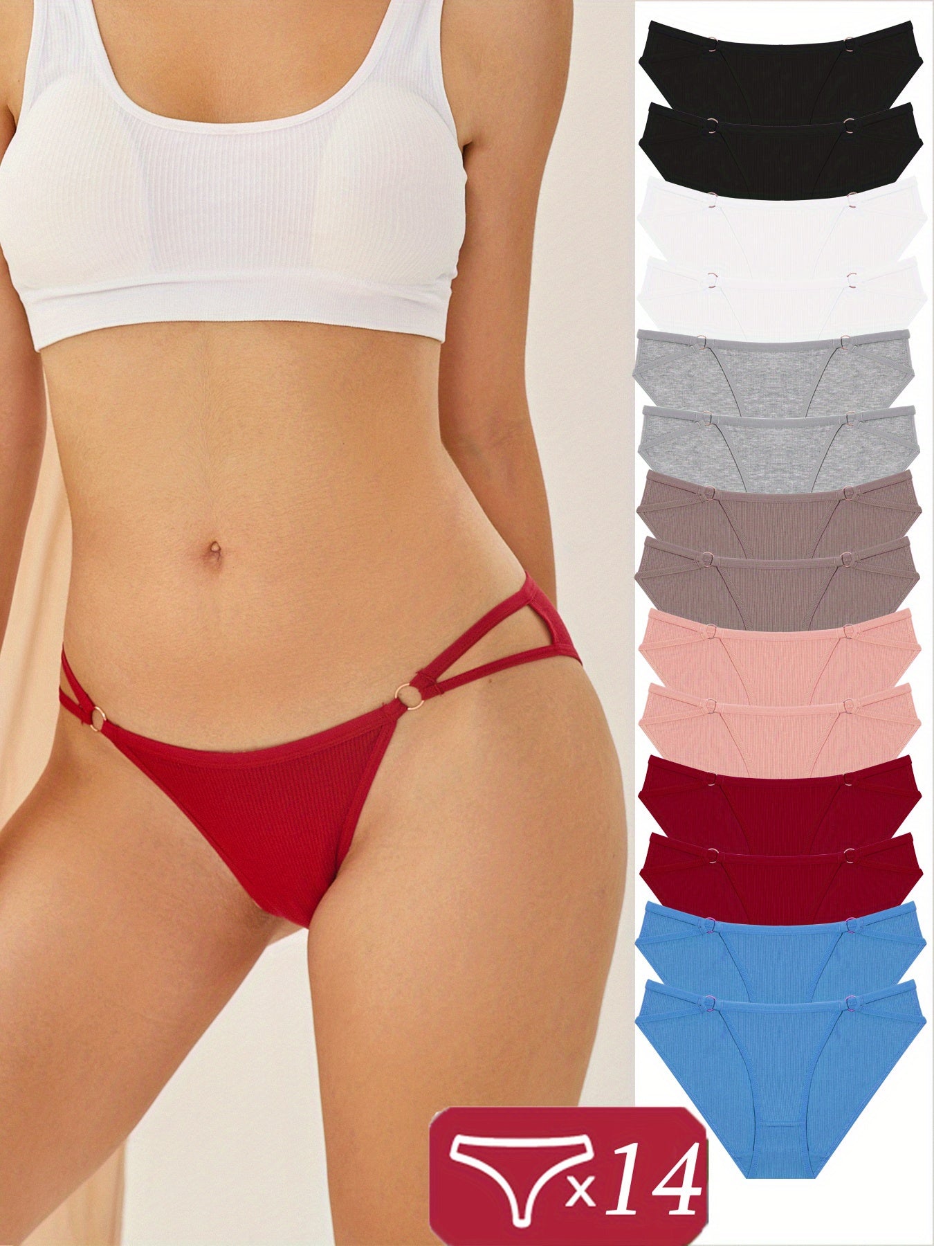 Women's Mixed colors Knit Bikini - product view 4