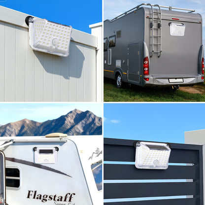 Magnetic RV Solar Lights Outdoor, 800LM Ultra-Bright RV Porch Light with Motion Sensor, Strong Magnets IP65 Waterproof Rv Lights Exterior, Rv Additions, for Awning Camper Trailer Porch Travel Trailers Rv Essentials