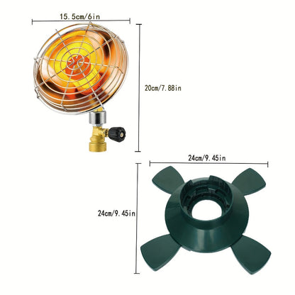 Portable Propane Heater 6200BTU Camping Outdoor - 1lb Propane Tank Holder with Control Valve, Compact Space Heater for Tent, Garage, Patio, Fishing & Indoor Use, Gas Tank Not Included