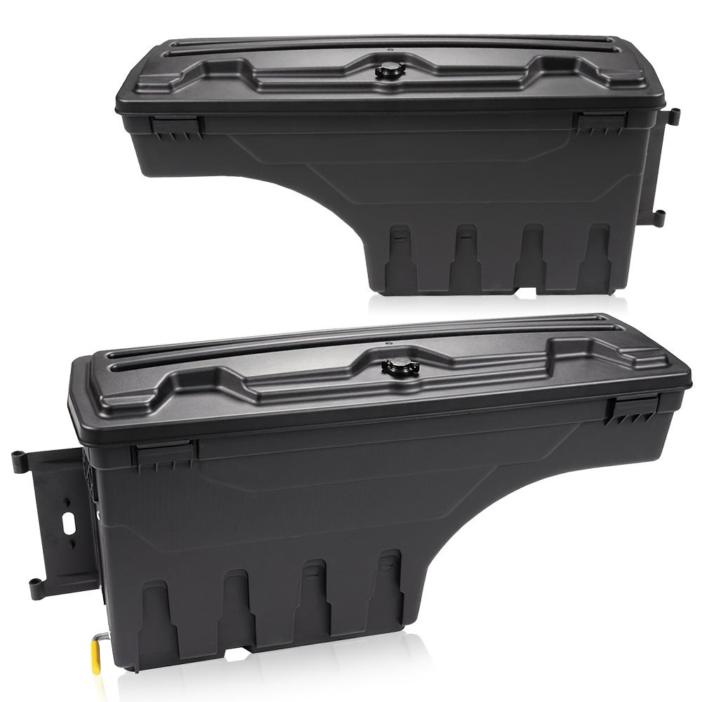 1Pair Lockable Storage Box For Chevy For Silverado For GMC For Sierra 1500 For 2500HD For 3500HD 2007-2018, Lockable Storage Box Case Truck Bed Toolbox